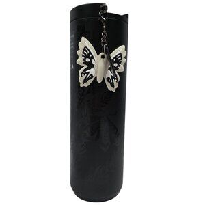 2025 Starbucks Black Moth Butterfly w/ Charm Tumbler 16oz 011171810